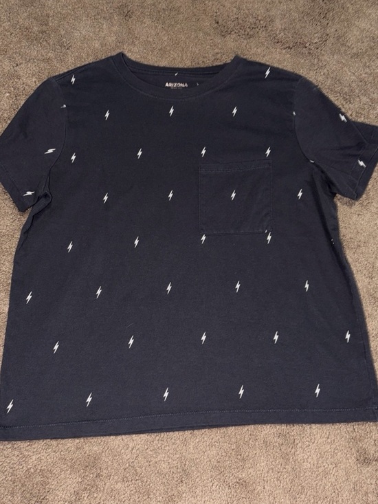 Arizona Jean Company Tops - Arizona Jean Company Navy Tee with White Lightning Bolts